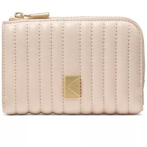 KATE SPADE new york Deco Quilted Leather Compact Wallet, milk glass, channel